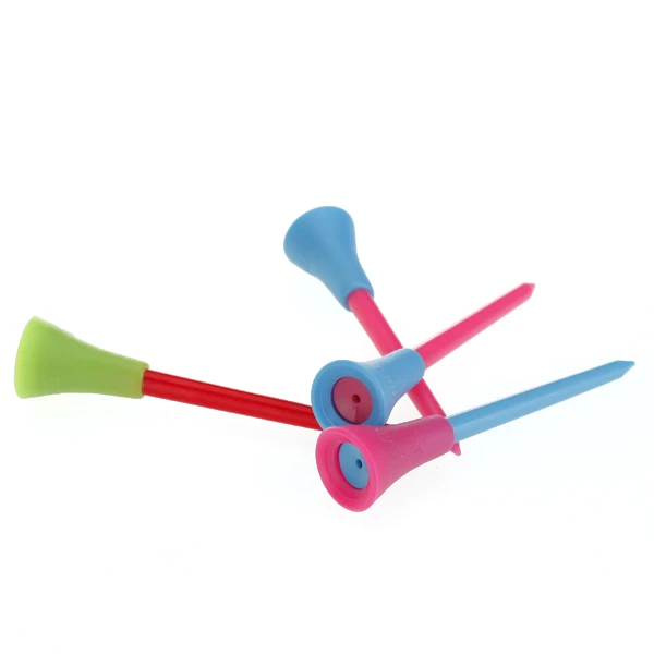 

100 Pcs 83mm Plastic & Rubber Cushion Top Golf Tees Wholesale Bulk Colorful