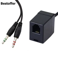 30cm 4p4c rj9 to dual dc 3 5mm female to male computer plug converter telephone headset conversion cable