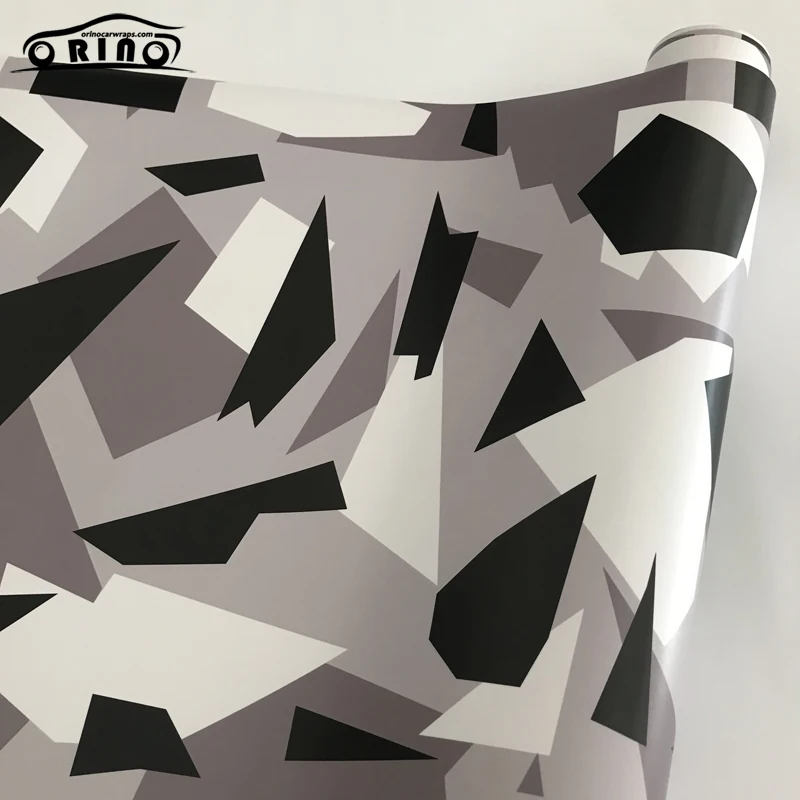 Черная белая серая Арктическая камуфляжная виниловая пленка для автомобиля