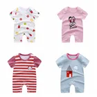 2021 Детский комбинезон хлопок, летние носки для новорожденных, Детский комбинезон с коротким рукавом для малышей, одежда для детей ясельного возраста костюм для младенцев Комбинезон