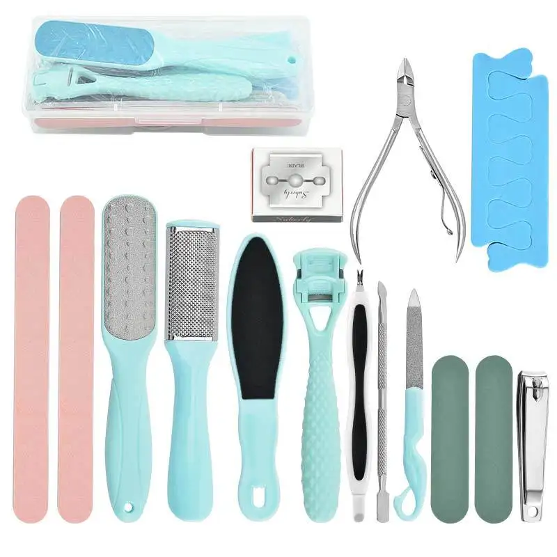 

Stainless Steel Foot File Regimen for Skin Exfoliation Pedicure Tool Foot File Set 16-1 Exfoliating Foot Scraping Knife
