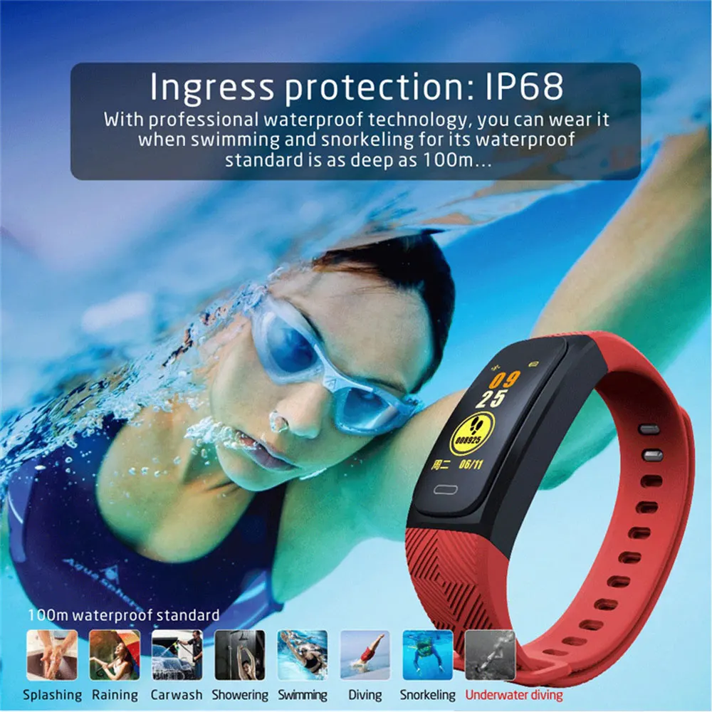 Новый смарт-браслет GPS браслет IP68 100 м Водонепроницаемый монитор сердечного ритма