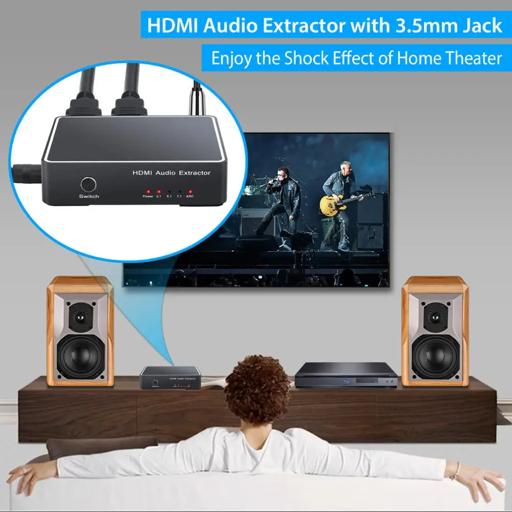 ESYNiC 4K 3D HDMI аудио экстрактор к оптический TOSLINK SPDIF 3 5 мм аналоговый стерео конвертер