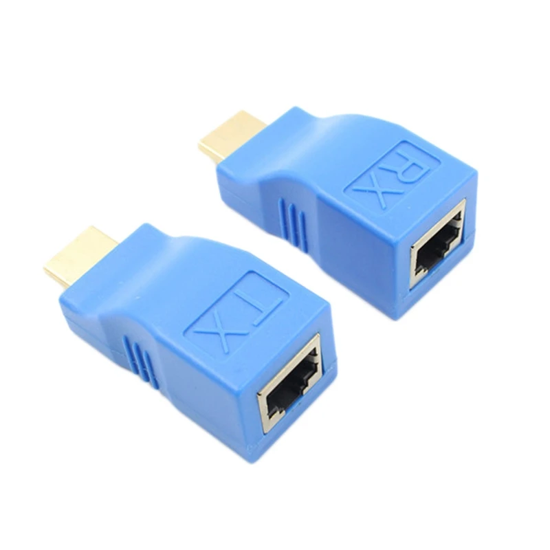 

Hdmi-удлинитель к Rj45 Сетевой удлинитель передатчик приемник Tx Rx Cat5E Cat6 Ethernet-кабель V1.4 30 м 4K Hd Tv 1080P