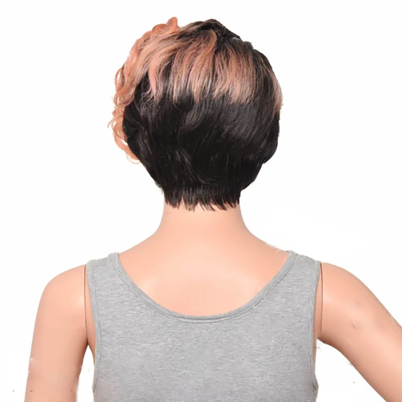 HAIRJOY женский специальный смешанный цвет боковая часть короткий кудрявый синтетический парик для волос