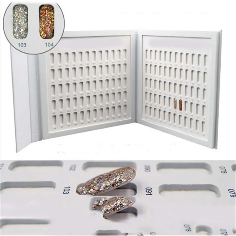 

120 Colors Nail Tips Display Book DIY Nail Art Showing Shelf Gel Nail Polish Color Card Chart Painting Dedicated Display Board