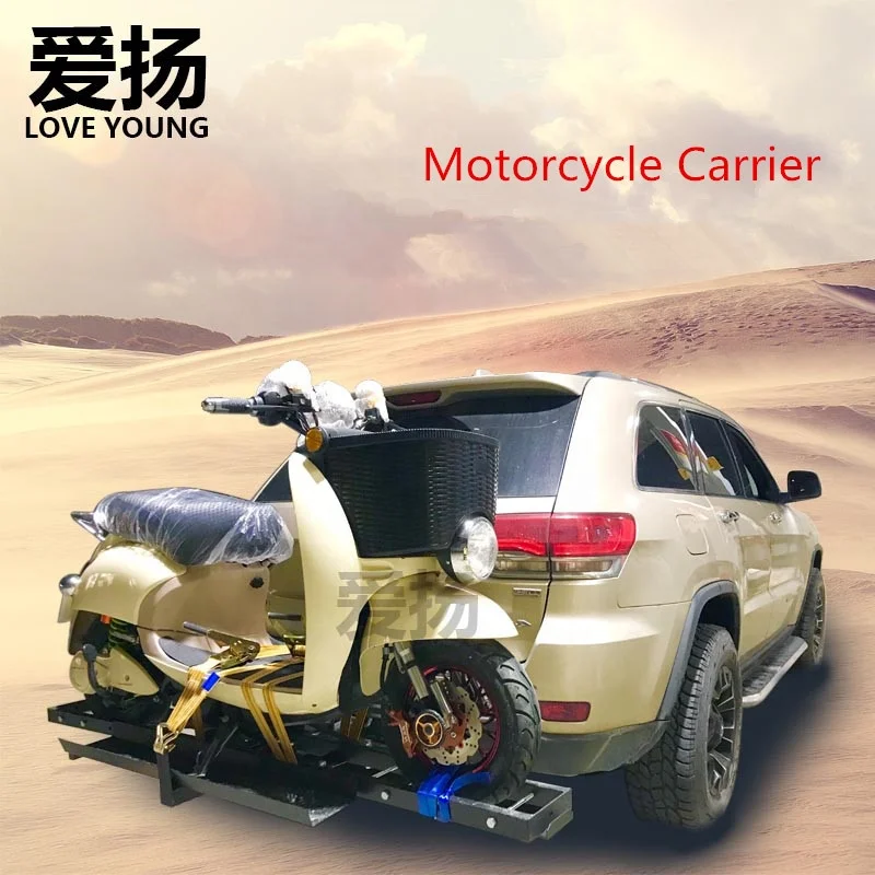 

2018 hot sale 500lbs rear motorcycle scooter carrier rack fit 2inch receiver