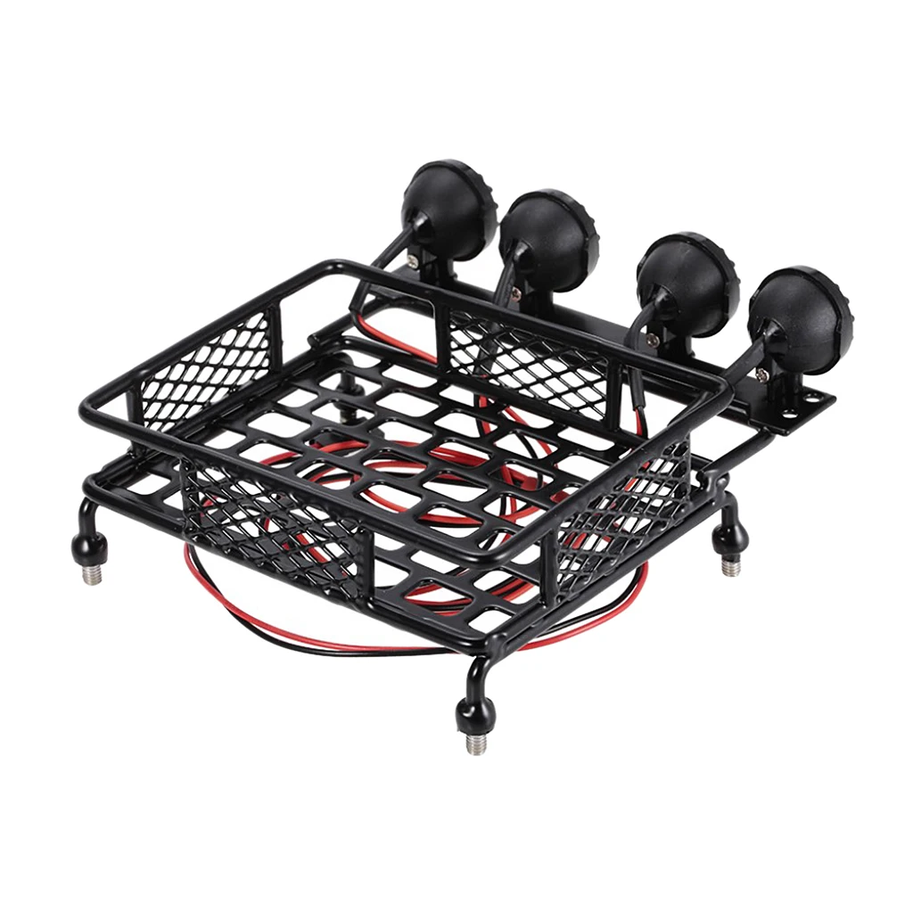 RC 1:10 Roof Rack Luggage &Led Light Bar for Truck Crawler HPI CC01 AXIAL SCX10 D90