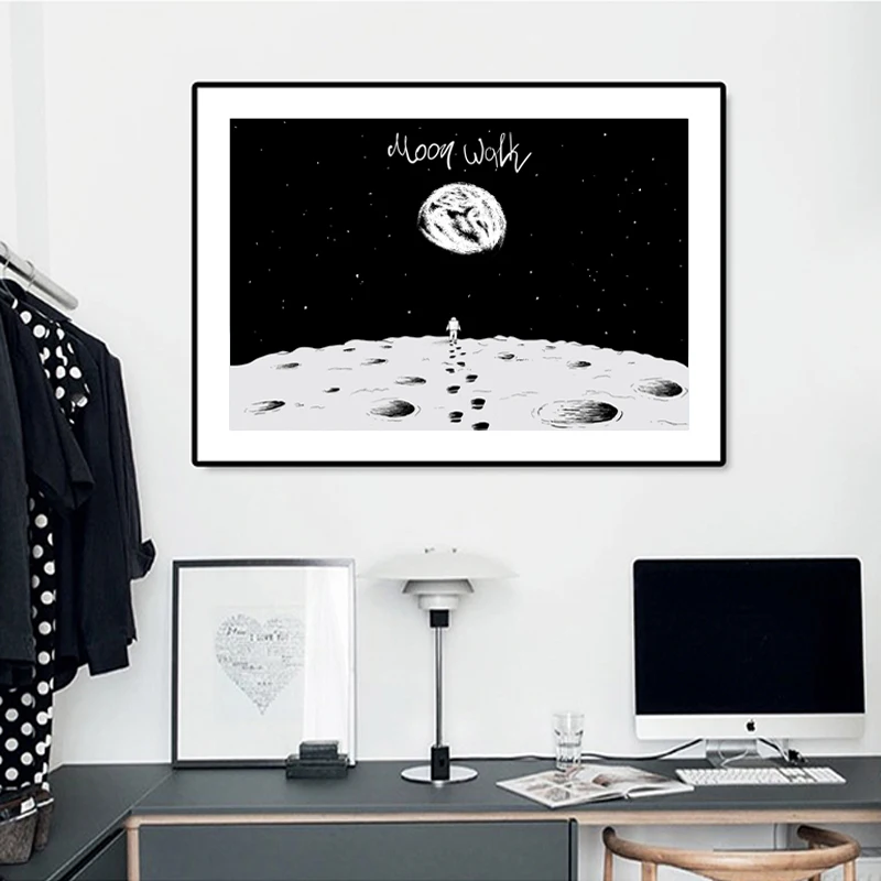 

Charming Space Astronaut Poster Imagine Landscape Dark Prints And Posters Canvas Wall Art Pictures For Room Decor Aesthetic