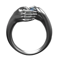 vinatge silver color hip hop wedding ring blue zircon punk female ring hand hug adjustable rings for woman