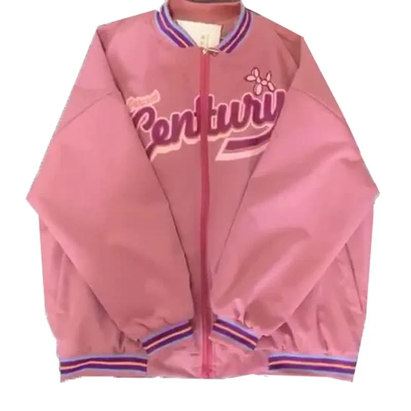 

Letter Baseball Uniform Thin Jacket Women 2021 Spring Autumn Students Loose Street Personality Jacket Tide Girl Harajuku Style
