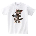 Детская любимая футболка для мальчиков с принтом Can Speak Tom Cat летняя футболка костюмы с героями мультфильмов Кот и его друзья