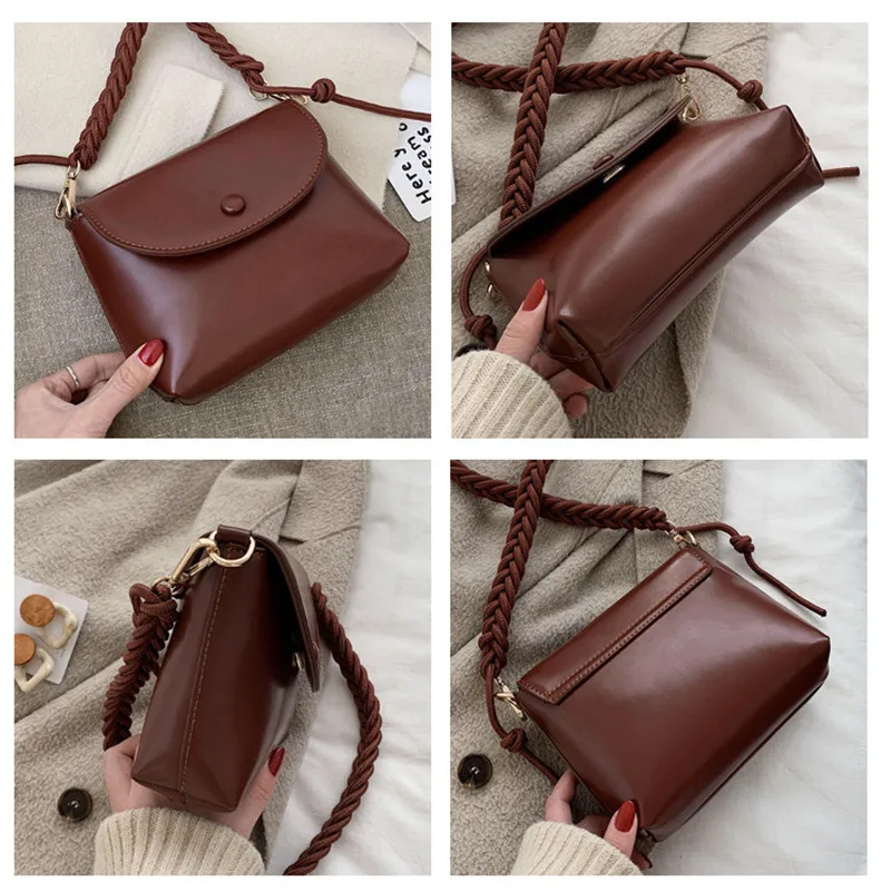 Casual Retro Women Shoulder Bags Designer Brand Chic Strap Female Handbags Luxury Pu Leather Crossbody Messenger Bag Large Purse | Багаж и