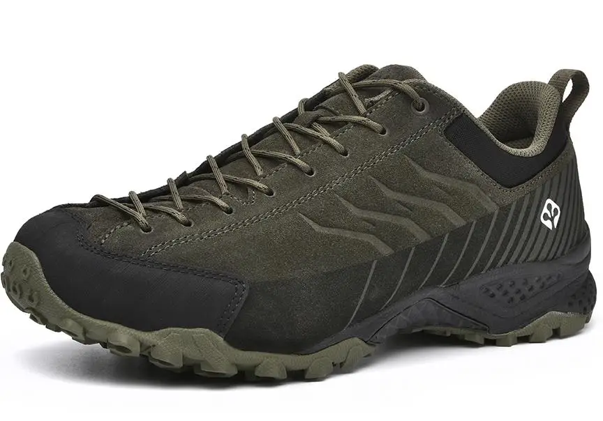 Army Green Мужские кожаные спортивные уличные треккинговые ботинки с мехом, кроссовки для мужчин, Нескользящие горные ботинки для альпинизма - Цвет: Army Green