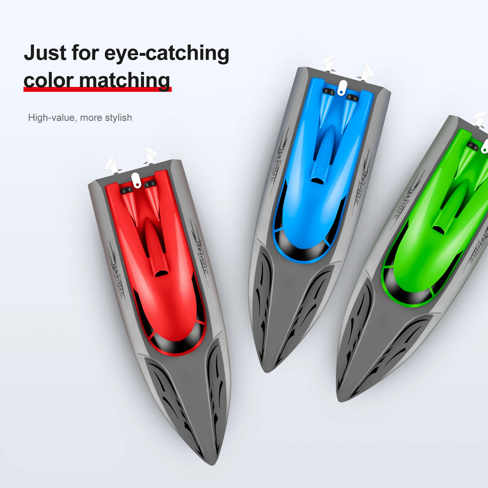 Лодка с дистанционным управлением 806 ГГц водонепроницаемая 20 км/ч двойной мотор |