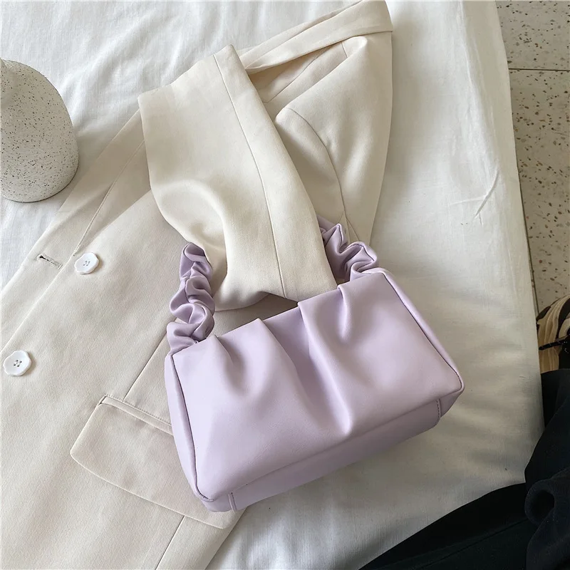 

PU Leather Cloud Tote Bags For Women 2020 Solid Color Shoulder Messenger Bag Female Handbags and Purses Travel Totes Soft Clutch