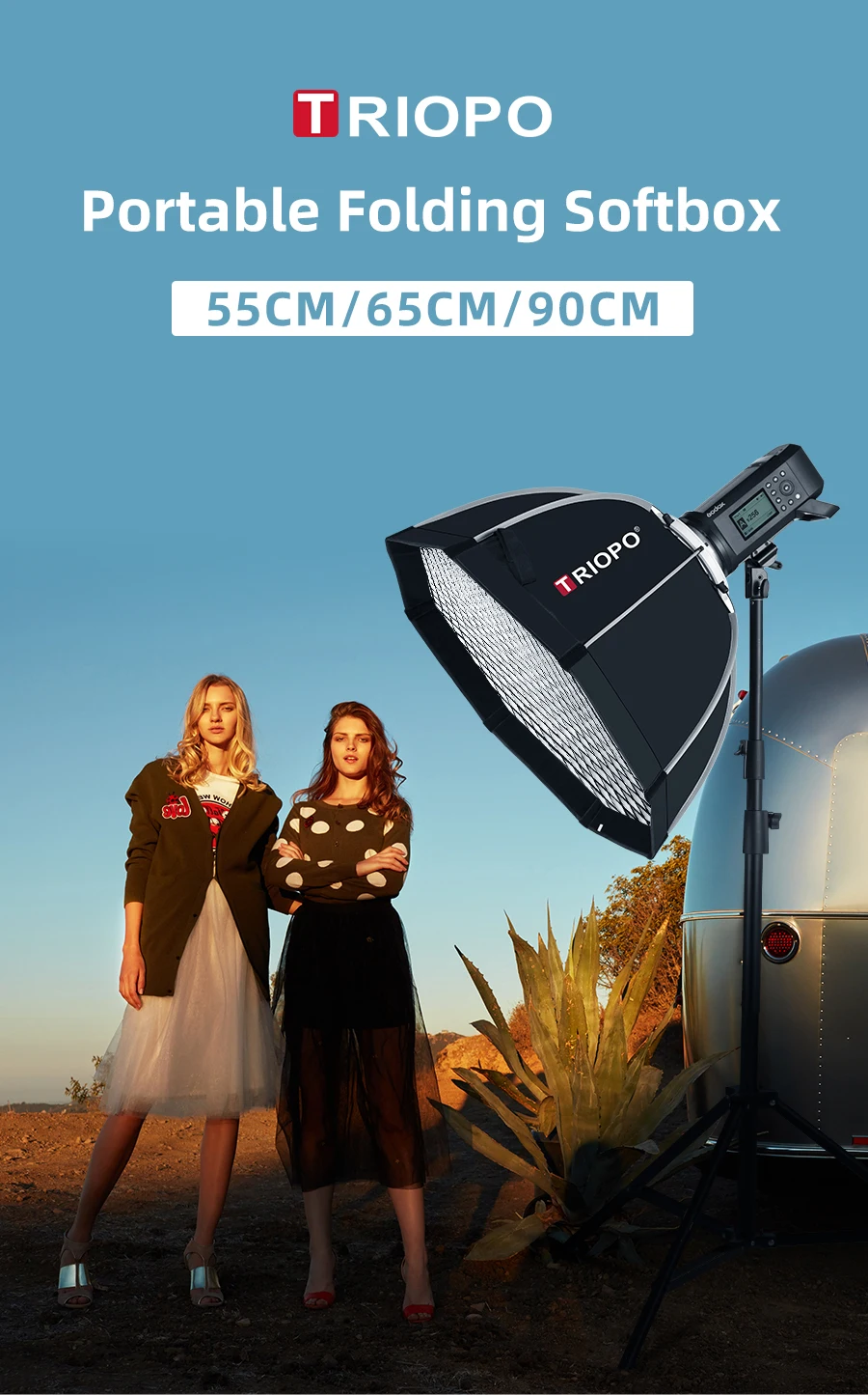 Triopo K55 55 см фото Portabe Bowens Mount софтбокс в виде ВОСЬМИУГОЛЬНОГО зонта+ сотовая Сетка открытая Мягкая коробка для студийного стробоскопа