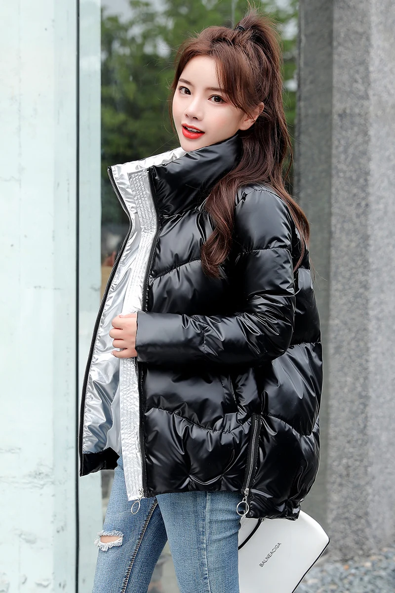 Женская зимняя куртка высокого качества с воротником стойкой хлопковое пальто