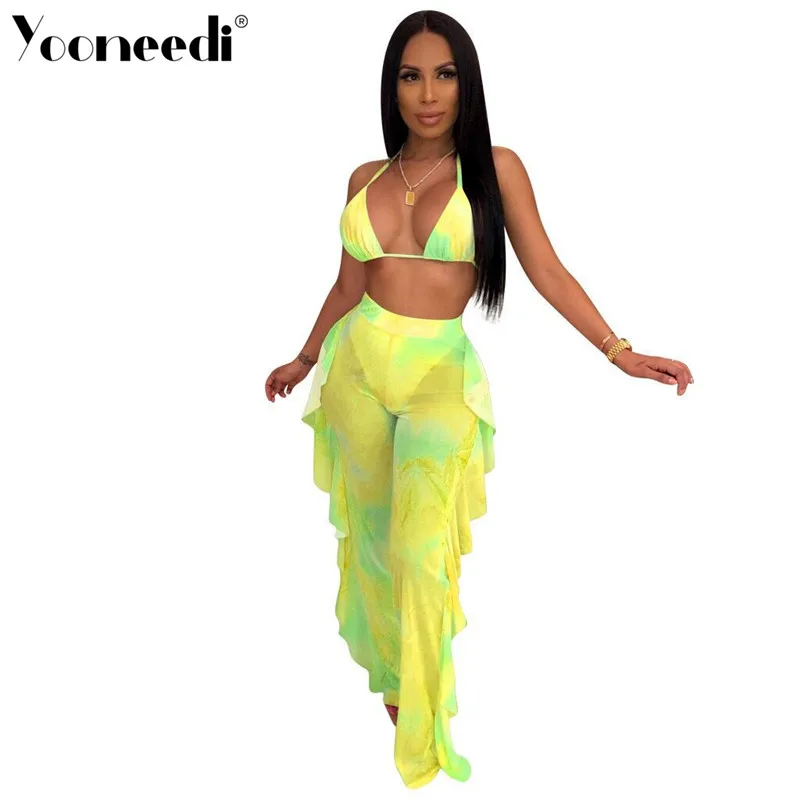 Yooneedi/2019 летний дизайнерский сексуальный комплект из 3 предметов для женщин 6