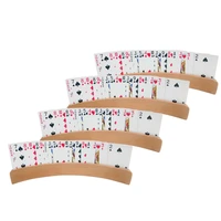 4pcsset wooden playing cards holder arc playing cards holder curved games card holder for family gathering cards games
