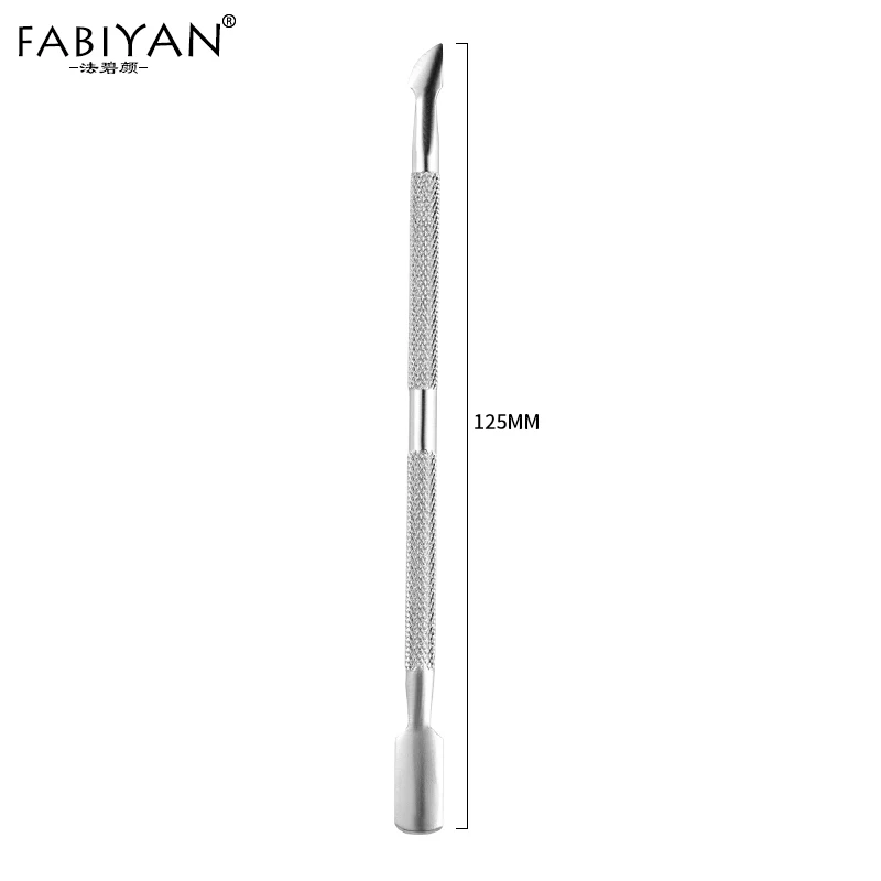 2-сторонний разветвитель нейл-арта Нержавеющая сталь кутикулы Ложка-толкатель