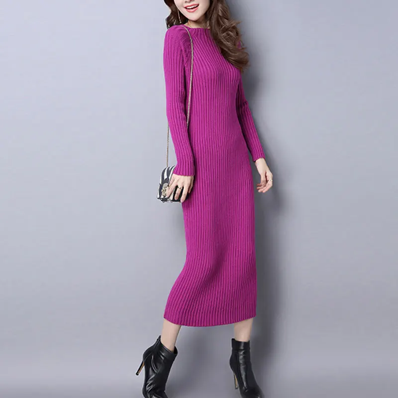 Женское Трикотажное Платье Bella philosophy теплое длинное облегающее платье свитер