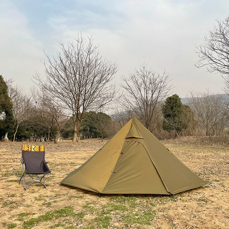 Verkaufen Ultraleicht Camping Tipi Für 3-4 Person Große Pyramide Zelt Doppel Schicht Markisen Shelter Wasserdicht Faltung Zelte