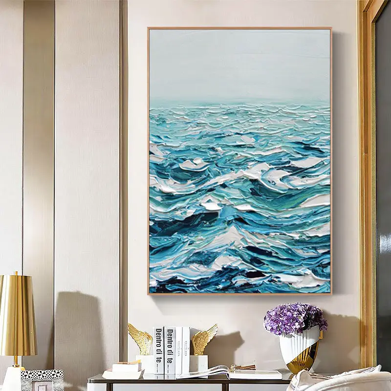 100% ручной Краски ed абстрактный морской масляный на холсте искусство масляные