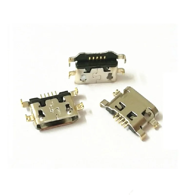 100 шт./лот Micro Usb для Alcatel 7040N зарядный порт док-станция гнездо Lenovo A708t S890 Huawei G7 G7-TL00