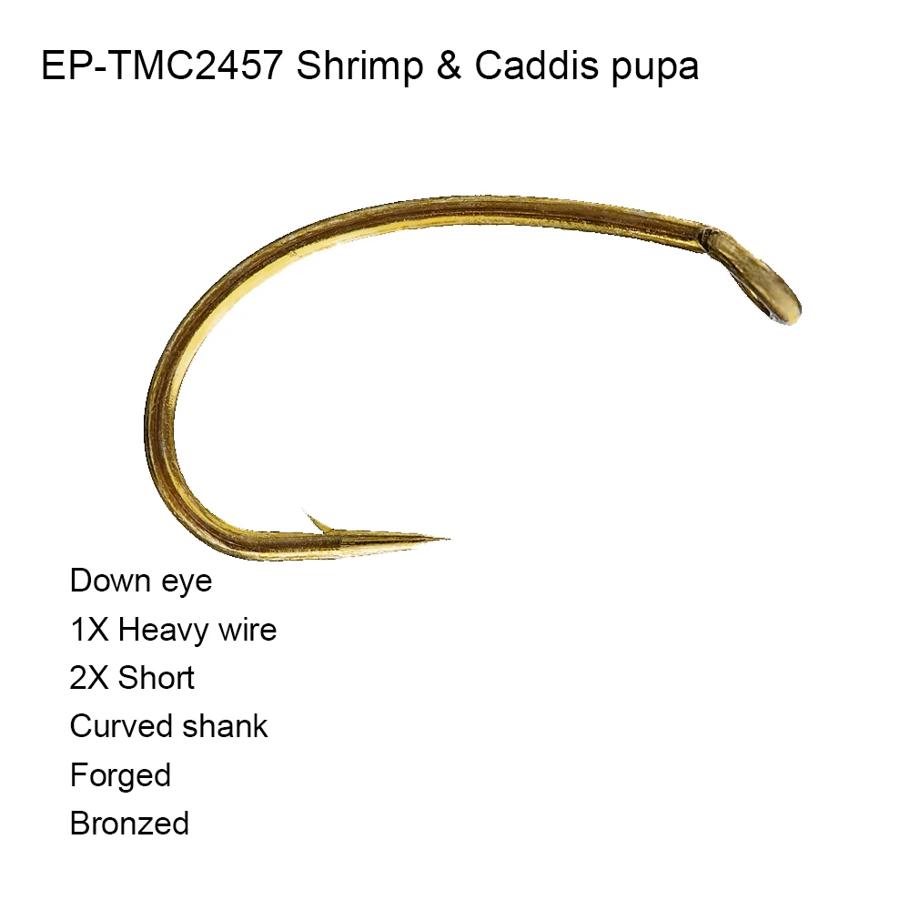 100 шт. Eupheng EP-TMC2457 рыболовные крючки для креветок и Caddis Pupa, мухи Glo-bugs, узоры для яиц, крючки для ловли нахлыстом, качественные рыболовные крючки