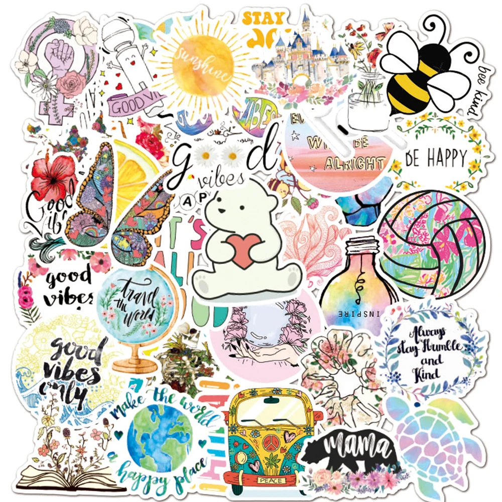 

50PCS Diary Notebook Paper Sticker Skateboard Waterproof Stationery Luggage Guitar Decoration Sticker DIY Hand Account Stickers
