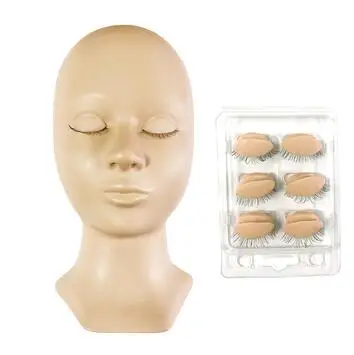 Голова манекена для наращивания ресниц мануального татуажа бровей тонирующие
