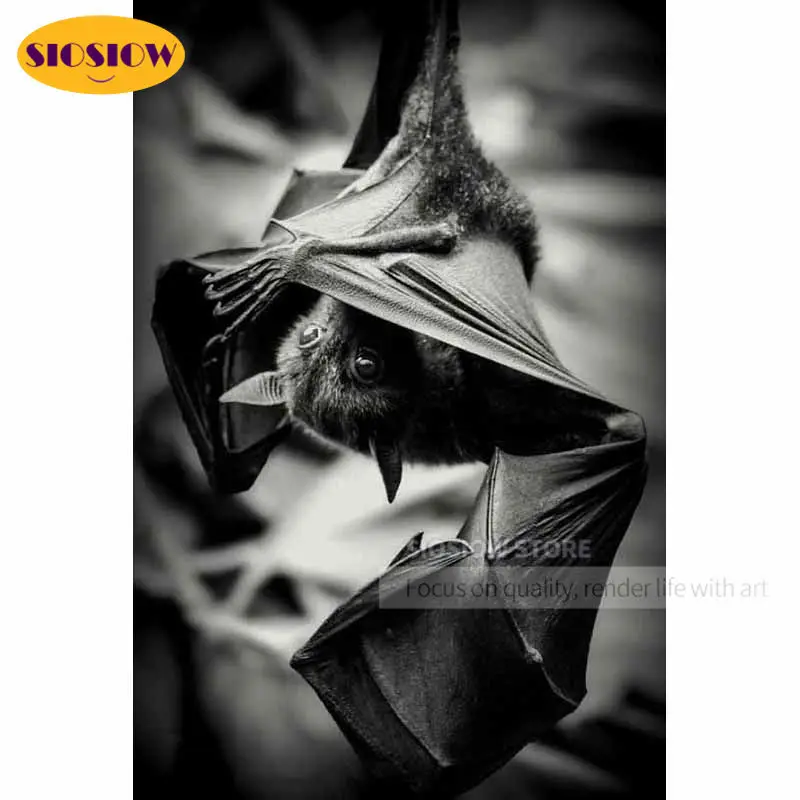 5D алмазная живопись сделай сам вышивка крестиком черно-белая летучая мышь