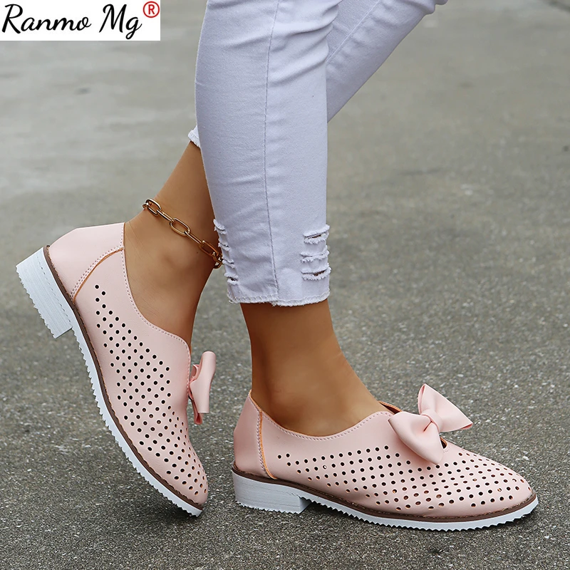 

Summer Bowknot Sneakers 2021 Spring New Hollow Out Breathable Slip on Ladies Casual Shoes Wedge Female Vulcanized Shoes Size 43