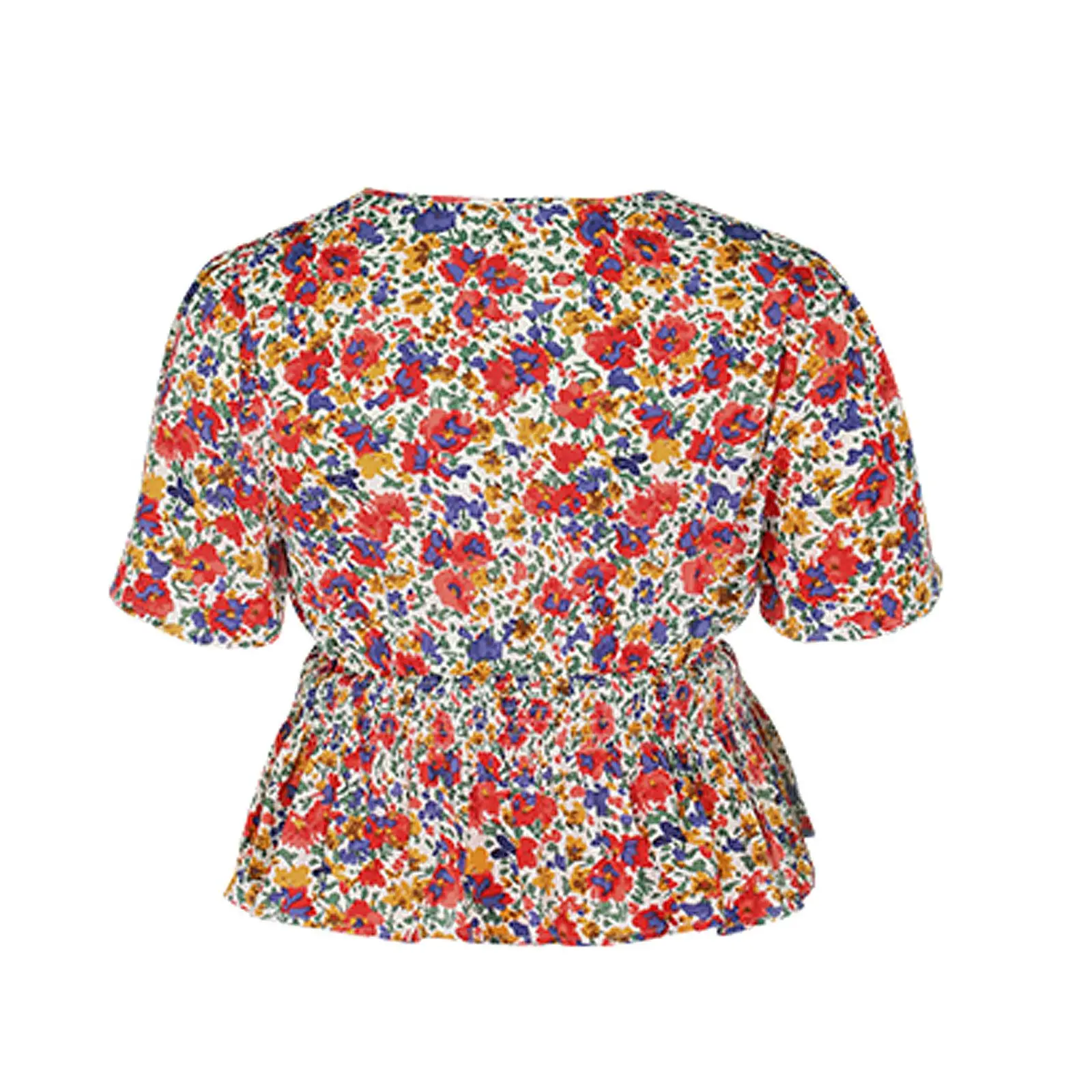 

Large Size Printed Slim Shirt Summer Short Sleeve V Neck Women Casual Oversized Blouses Female Korean Sweety Blouse