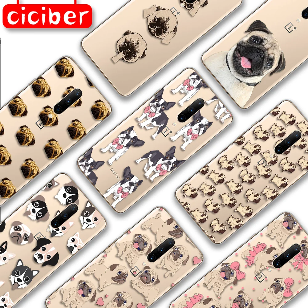 

Cute Pug Dog Case For Oneplus 7 7T 9R 9 8 8T 6 6T Pro Nord N10 N100 Cover For 1+ 7 1+9 1+8 1+ 6 T Soft Silicone TPU Phone Fundas