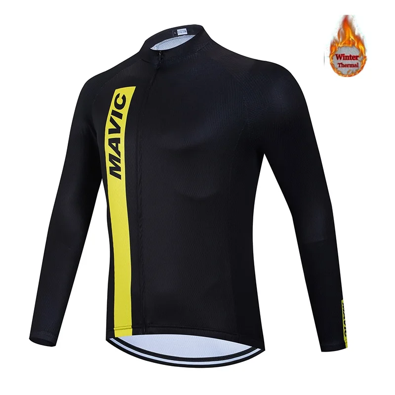 Mavic 2020 Мужская одежда для велосипеда с длинным рукавом зимняя теплая из флиса