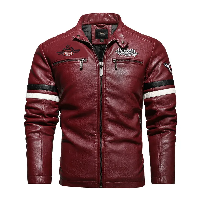 

Pop Men's Leather Jackets Autumn Winter Casual Motorcycle PU Jacket 3XL 4XL Streetwear Biker Leather Coats Warm Brand Clothing