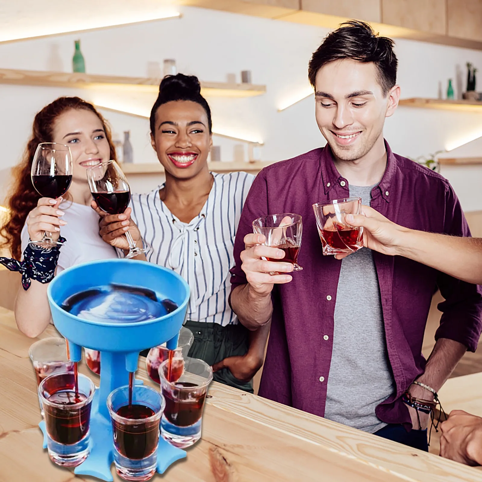6 Shot Glass Dispenser and Holder -Dispenser For Filling Liquids Shots Alcohol Bottle Drop shipping | Дом и сад