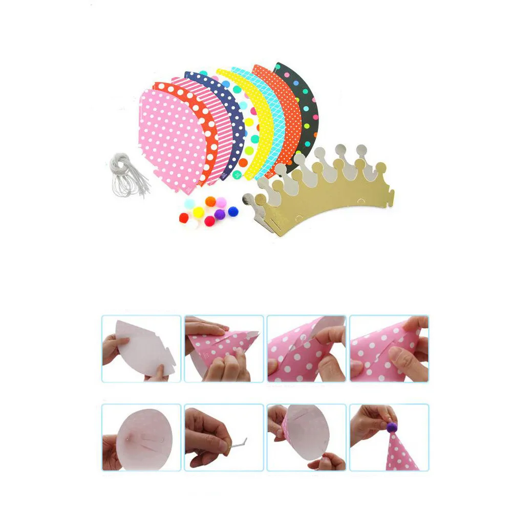 11 шт./компл. шляпы в горошек для празднования дня рождения милые шапочки ручной