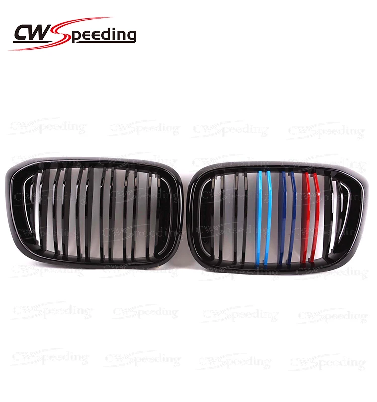 УГЛЕРОДНЫЙ M Цвет Черный 2 линии двойная планка решетка гриль для 2018-2019 BMW X серии X3