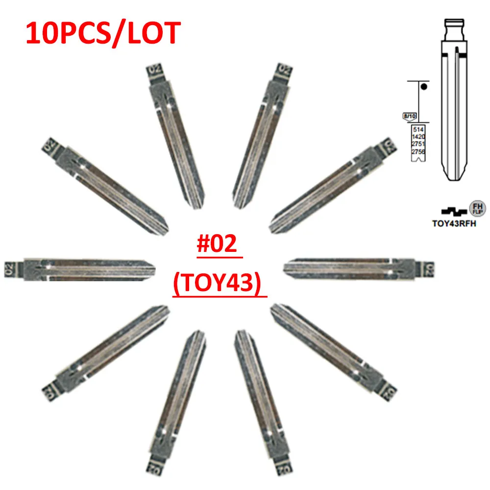 

#02 необработанный сменный Автомобильный ключ KD № 02 TOY43 для Toyota Corolla Crown Camry Highlander Corolla Vios Fukuda Auman