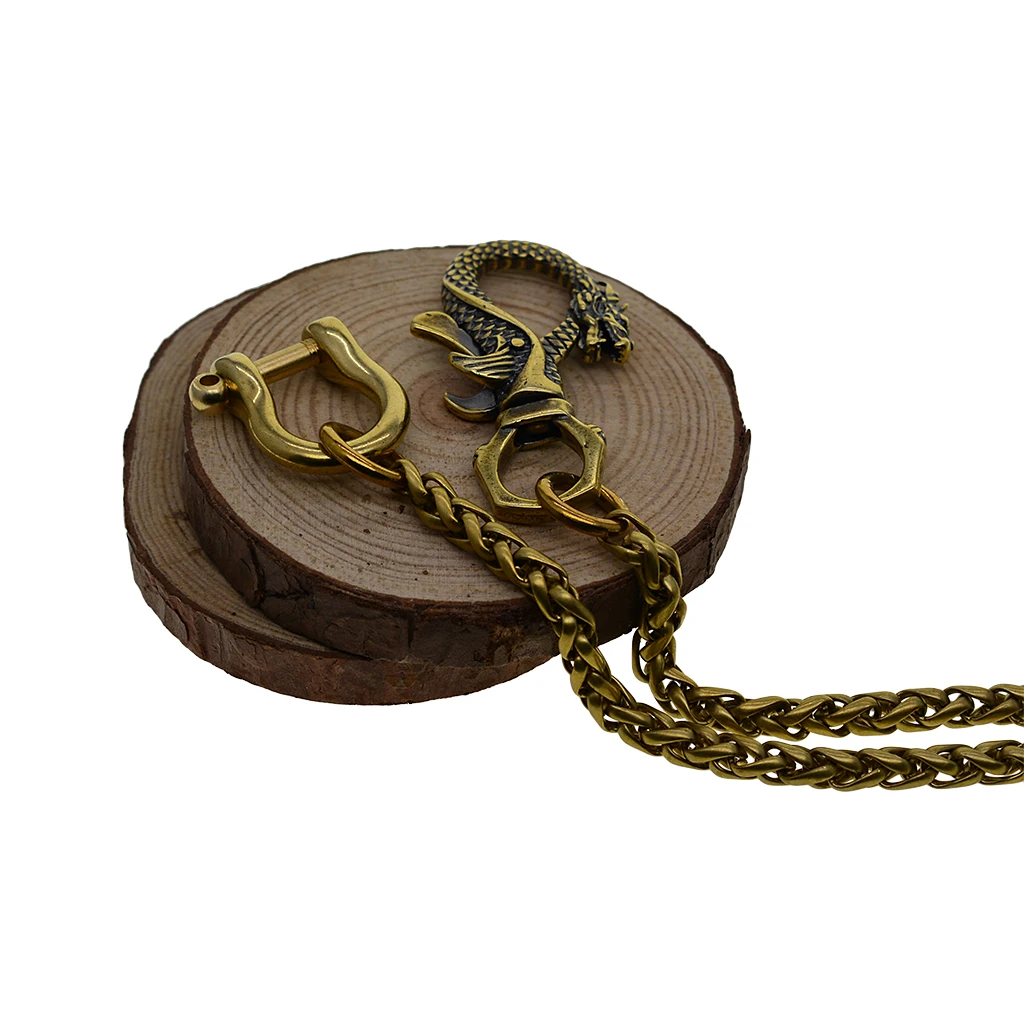 Латунный кошелек Fire blood dragon для джинсовых брюк с пшеничной змеей BSK, соединительным элементом на винтовом замке D, готическим подарком на Хэллоуин и ключом EDC на цепочке.