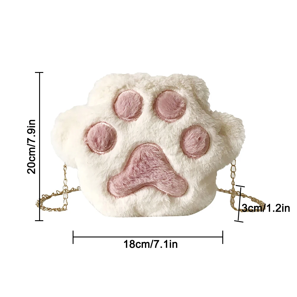 Сумка-мессенджер детская плюшевая с кошачьей лапой | Багаж и сумки