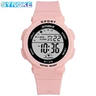 Детские часы SYNOKE, розовые электронные часы для мальчиков и девочек, аналоговый цифровой будильник, спортивные водонепроницаемые светящиеся наручные часы для студентов