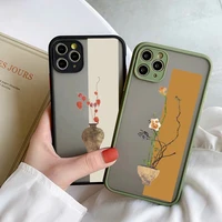 art retro for iphone 12 pro max case grace leaf flower phone case for iphone 13 mini 11 pro max xr x xs 7 8 plus hard back cover