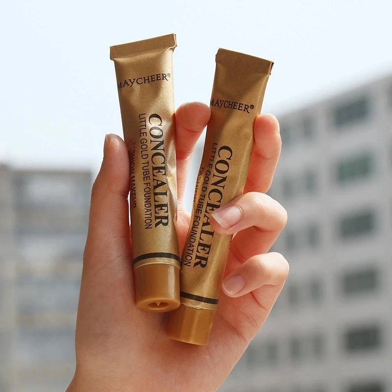 

Small Golden Tube Silky Makeup Moisturizing Nourishing Concealer Foundation Cream To Cover Freckles Acne Spots And Dark Circles