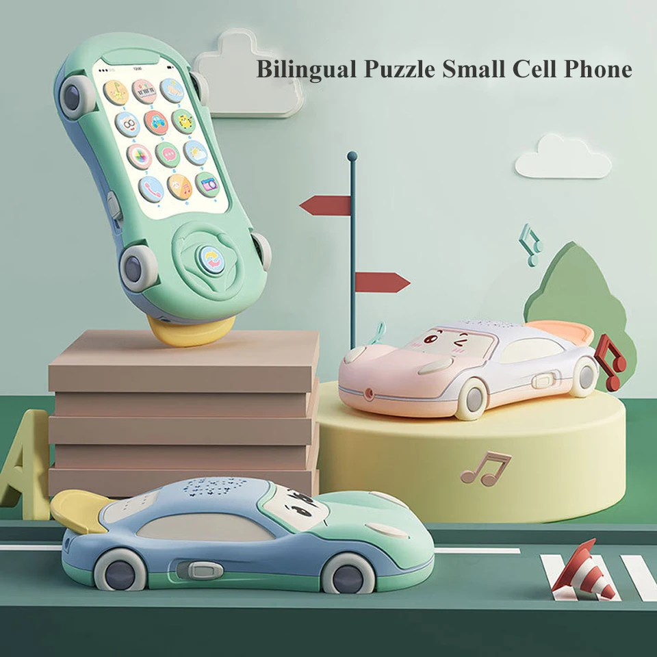 

Kids Cell Phone Toy Car Projection Car Toys Children's Intelligent Music Light-Emitting Phone Toys Baby Music Car toys Best Gift