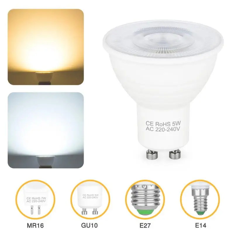 

MR16 GU10 LED Lamp Cup LED Lamp Light 220V Lampada LED Spotlight Table Lamp Lamps Lights Warm Light/White Light 5W/7W 3000/6500K