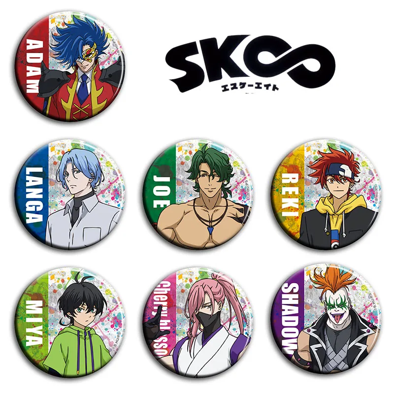 

58mm Anime Badges SK8 the Infinity Pins LANKA MIYA SHADOW JOE Print Round Metal Button Badge Safety Tinplate Bottom Pins Gifts